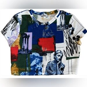Urban Outfitters Stretchy Geometric Crop Top